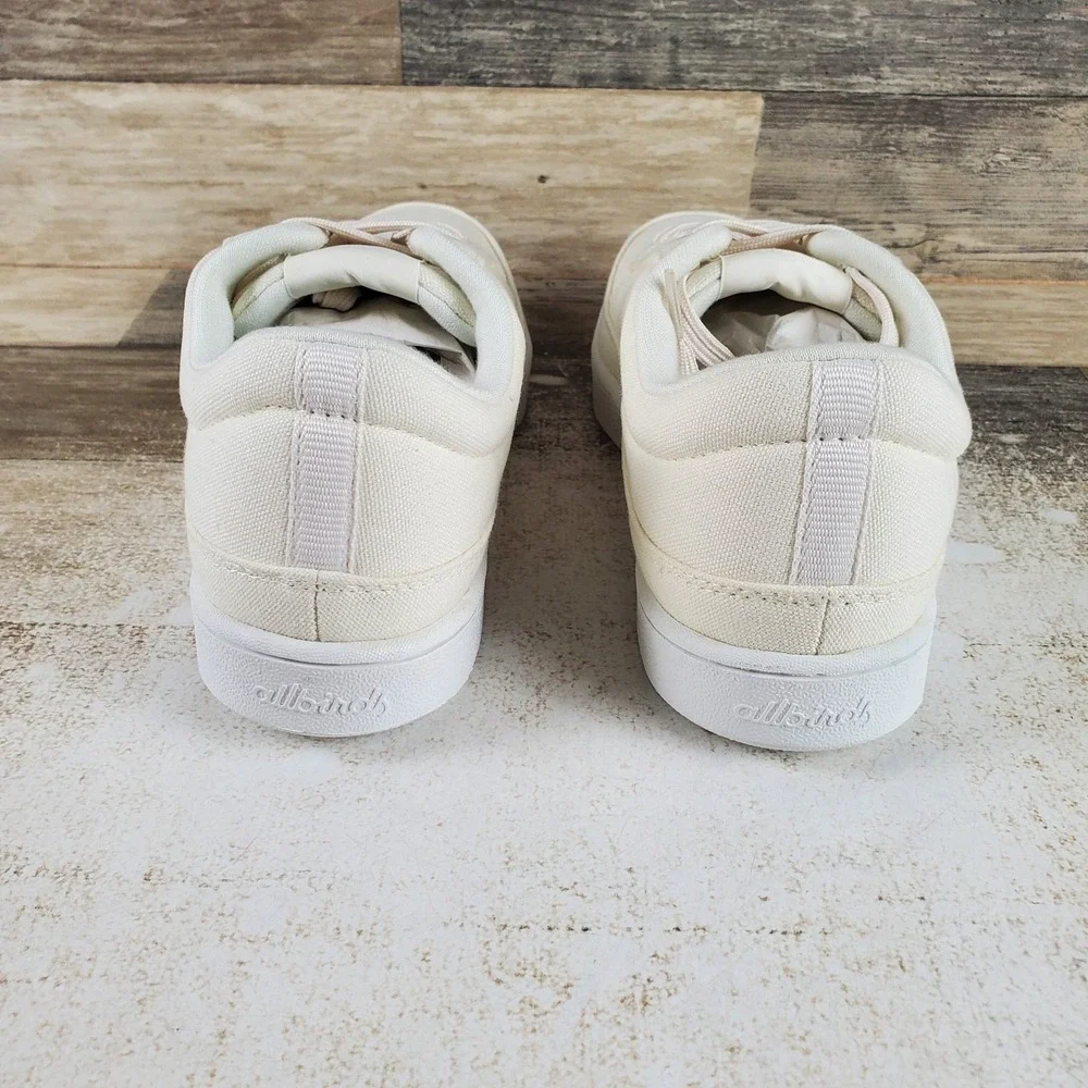 Allbirds Canvas Pacer Women Shoes Sz 8 W Natural White Blizzard Lace Up Sneakers